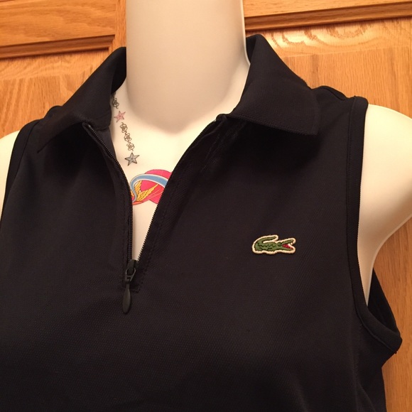 NEW Lacoste Blk Navy Polo Devanlay Tank Top 36 S 4 - Picture 8 of 16